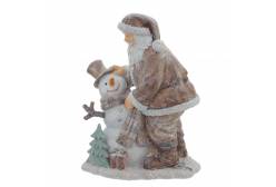 Фигурка декоративная Дед Мороз со снеговиком, 15х8х18,5 см