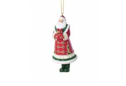 Новогоднее подвесное украшение Дедушка мороз, с качающимися ножками, 4,5x10,5x4,5 см