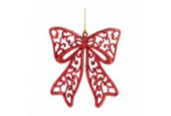 Новогоднее подвесное елочное украшение Бантик красный, арт. 86775