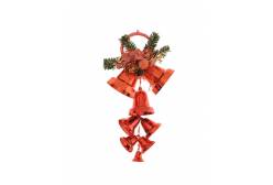 Новогоднее подвесное украшение Красные колокольчики, 18x38 см, арт. 34418