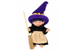 Пупс-мини Ведьмочка, с фиолетовыми волосами, в фиолетовой шляпе