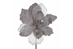 Цветок искусственный, 28x28x45 см (цвет: серебро)