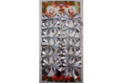 Набор новогодних украшений Бант. Мерцание серебра, 12 штук, арт. 42769