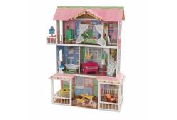 Деревянный дом для Барби Карамельная Саванна с мебелью