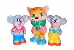Набор резиновых игрушек Кот с мышками