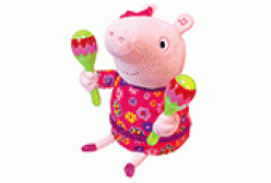 Мягкая интерактивная игрушка Свинка Пеппа с маракасами, 22 см