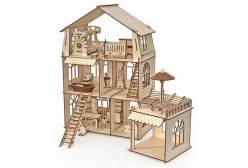 Конструктор-кукольный домик ХэппиДом Коттедж с пристройкой и мебелью Premium