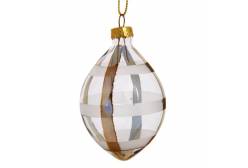 Новогоднее подвесное украшение из стекла Подвес с золотом, 8x5,5x5,5 см