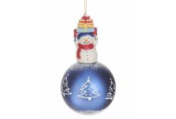 Новогоднее подвесное украшение Снеговик с подарками, 8 см