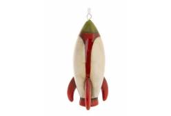 Новогоднее подвесное украшение Ракета, красная, 5х5х11 см