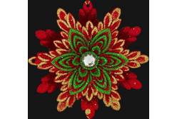 Украшение Аленький цветочек (цвет: красный/зеленый, 12 см)