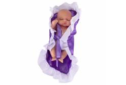 Кукла-младенец в шаре DollyToy Пупс в костюмчике, 11,5 см, цвет: фиолетовый